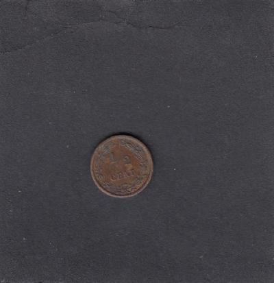 Beschrijving: 1/2 Cent WILHELMINA